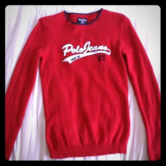 Ralph Lauren Red Long Sleeve Sweater
