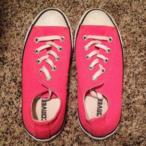 Neon pink converse