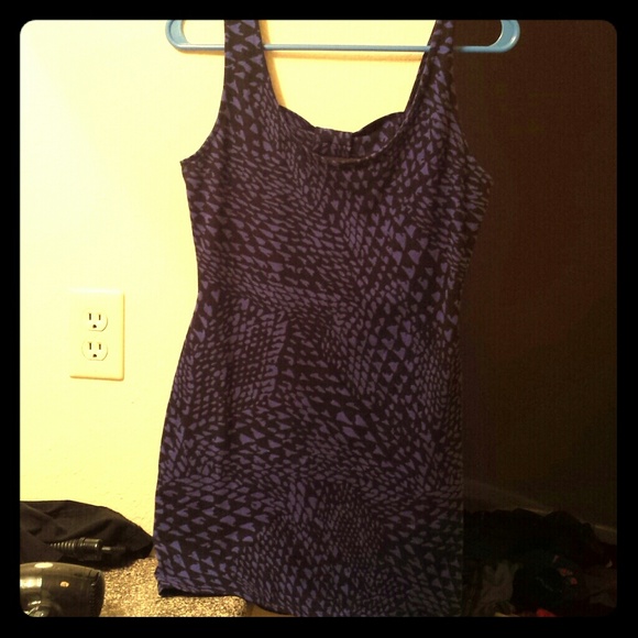 Blue and black dress it's small but it stretches