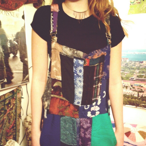 ◆SOLD◆Patchwork Overalls - Picture 3 of 4