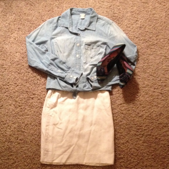 White linen skirt