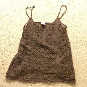 🌟SOLD🌟 Hippie Brown Lace Tank