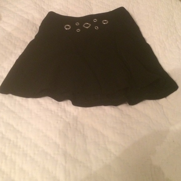 Black mini skater skirt