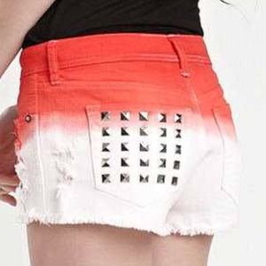 Studded High Waisted Ombré Shorts Kendall Kylie