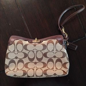 Coach signature makeup bag/wristlet