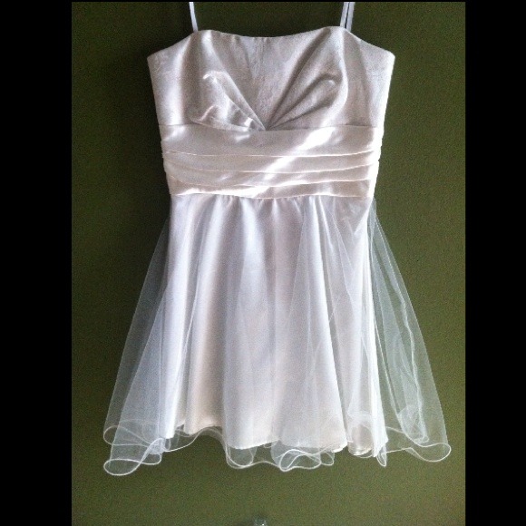 Strapless white short dress - Picture 1 of 2