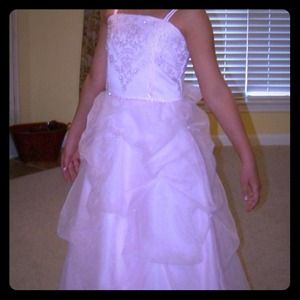 Little girls light pink pageant dress sz 12
