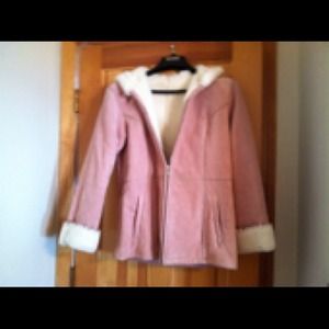 Wilson pink suede and fur winter coat