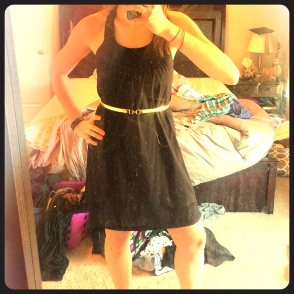 Basic black halter dress!