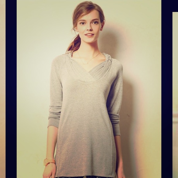 Anthropologie braided neck tunic