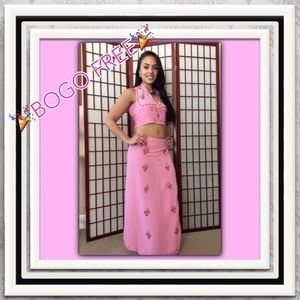 💝PINK BOHO MAXI WRAP SKIRT & TANK TOP💝