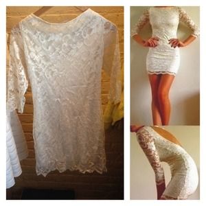 White lace mini dress *Hippy*