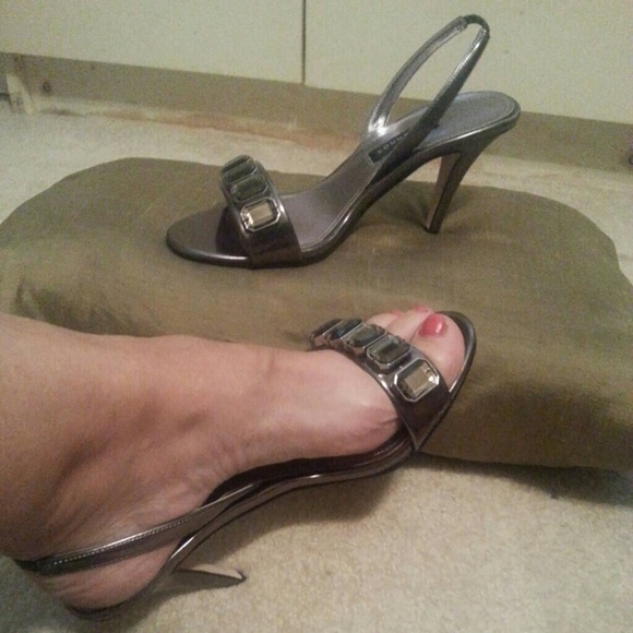 REDUCED!!!!! Pewter sling back pumps
