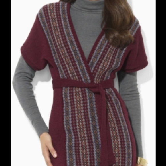 Ralph Lauren Sweaters - Red Belted Cocoon Cardigan