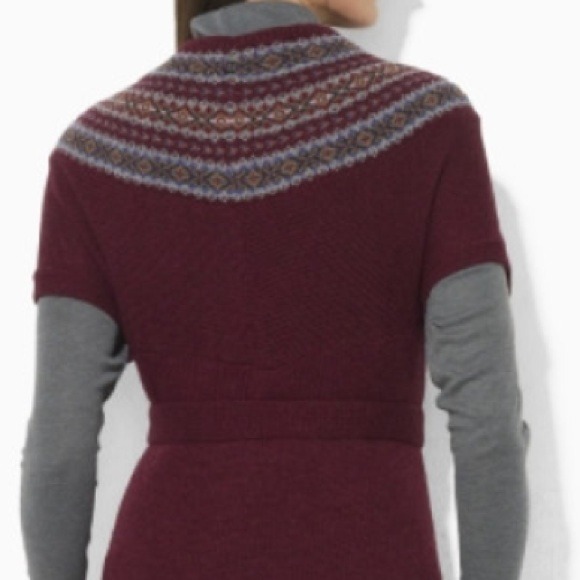 Red Belted Cocoon Cardigan - Picture 3 of 4