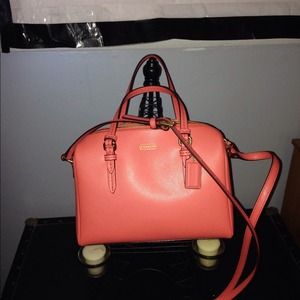 Authentic Coach Peyton Bennett Satchel Coral