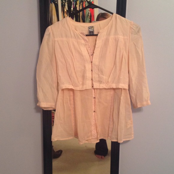 Free people shear pink blouse