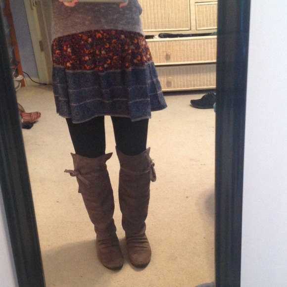 Over the knee boots, gray