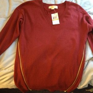 Michael kors nwt tags red vneck sweater size s