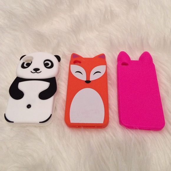 NWOT iPhone 4 Case Fox, Panda & Bunny Bundle