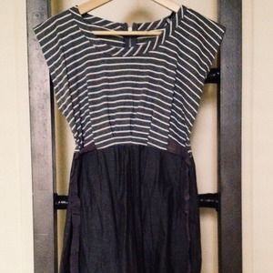 Grey stripped dress