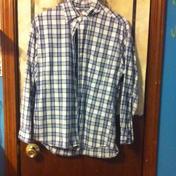 Blue plaid button down