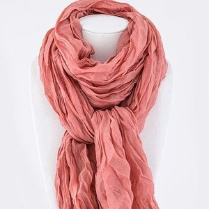 Coral Crinkled Scarf