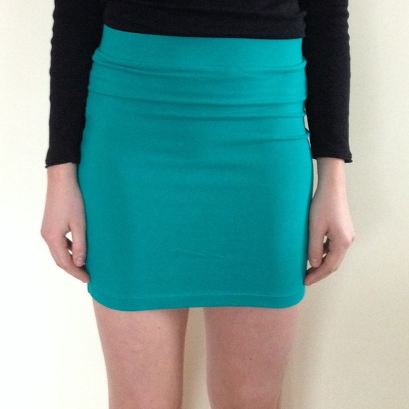 NWT Forever 21 Teal Bodycon Skirt