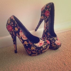 Floral Print Heels