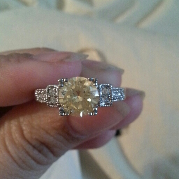 CZ yellow stone ring
