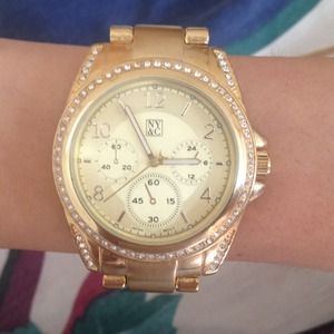 NY&C Gold and Crystal Watch