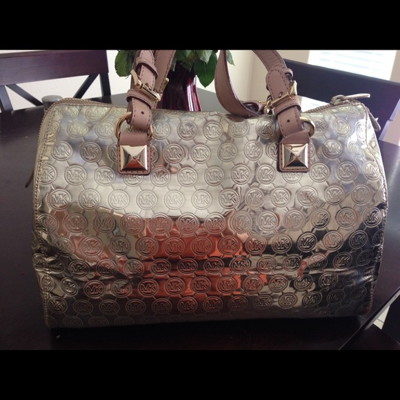 Michael Kors gold greyson satchel