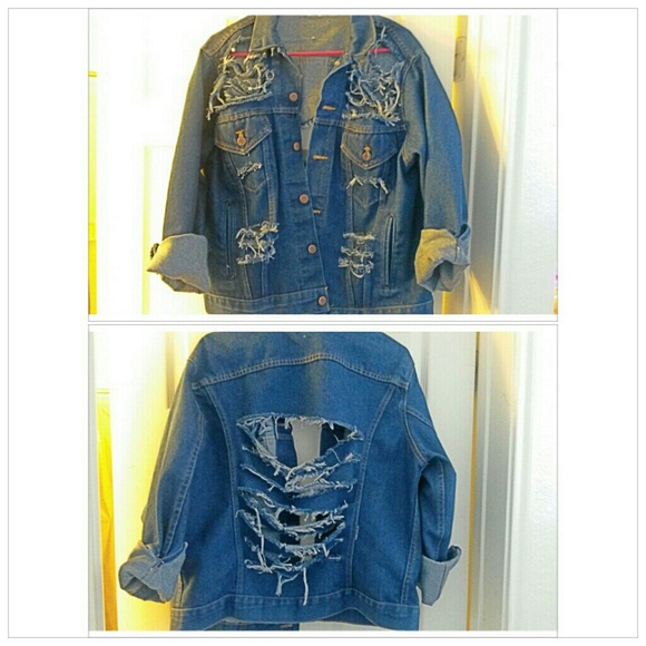 Distressed jean jacket - Picture 1 of 1