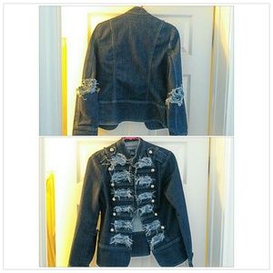 Distressed jean jacket