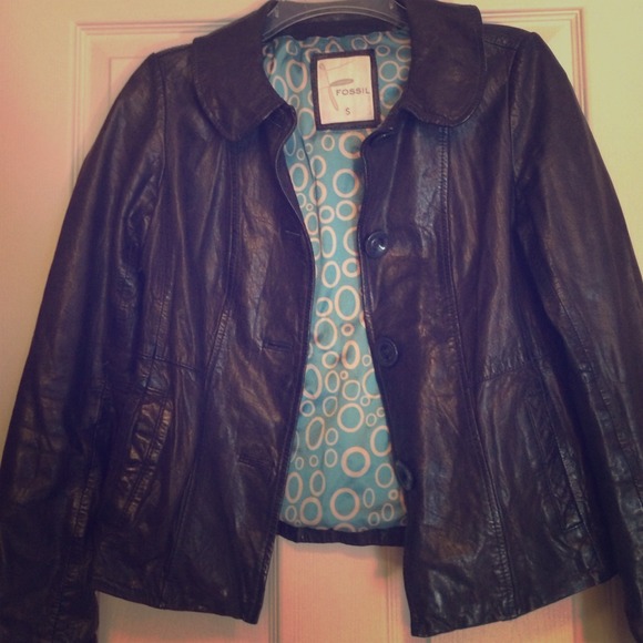 Great Navy leather jacket!