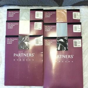 Partners sheer, control top, sandal foot pantyhose