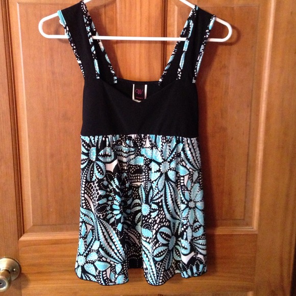 Black & blue summer blouse