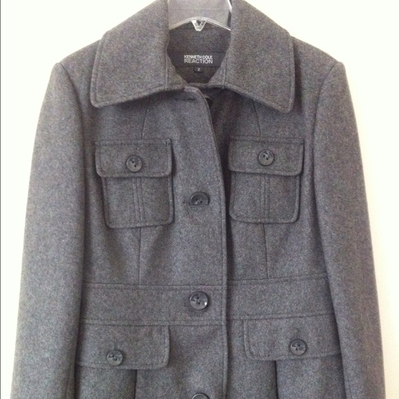 ⬇️Cool Gray Wool Trench Coat - Picture 2 of 3