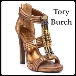 ❤️3X HP STUNNING Tory Burch Beaded Sandal Heels