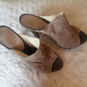 GUESS Open Toe Suede Clogs - Very Sexy!