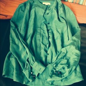 Banana republic silk green top