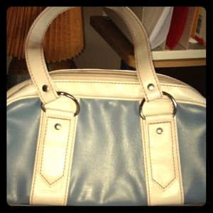 Light blue and off white bag.