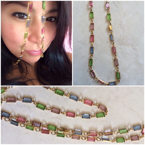 Different color stones necklace 💖