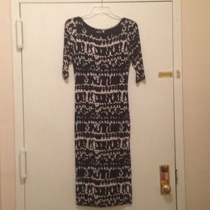 ASOS black and white 3/4 sleeve dress