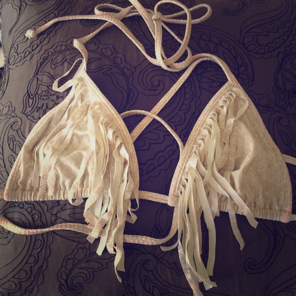 Acacia fringe bikini top