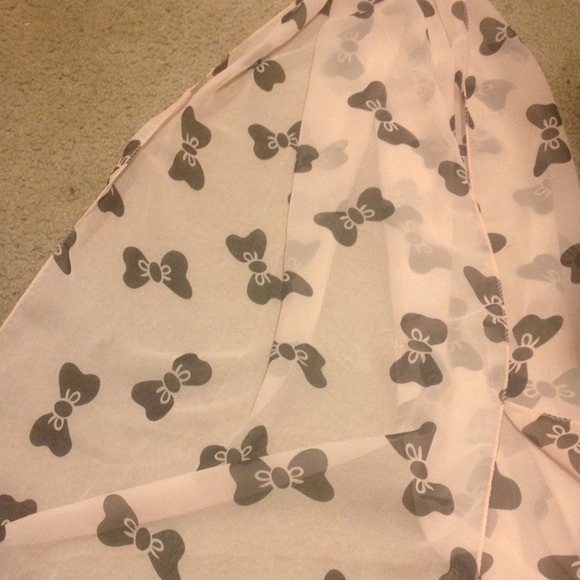 Soft pink bow scarf (see through soft material )