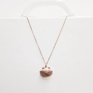 Rose gold seashell locket