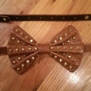 Cognac Gold Studded Belt