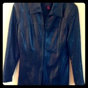 REDUCED!!! Danier Black Leather Dress Coat