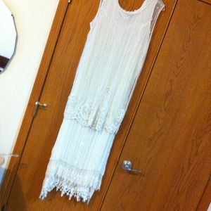 3 Piece Vintage Lace Mid-Calf Dress